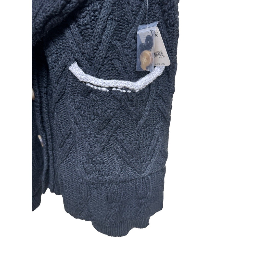Free People Montana Cable Cardi Black Women's Size Medium - Picture 8 of 12